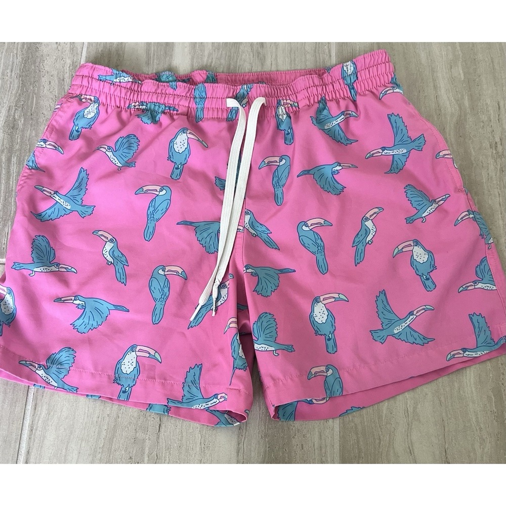 Chubbies Swim Trunks The Toucan Do Its Men's Pink Blue Size S